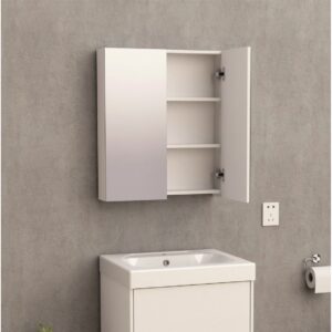 Горен огледален шкаф от PVC 6049-2/6070 WHITE