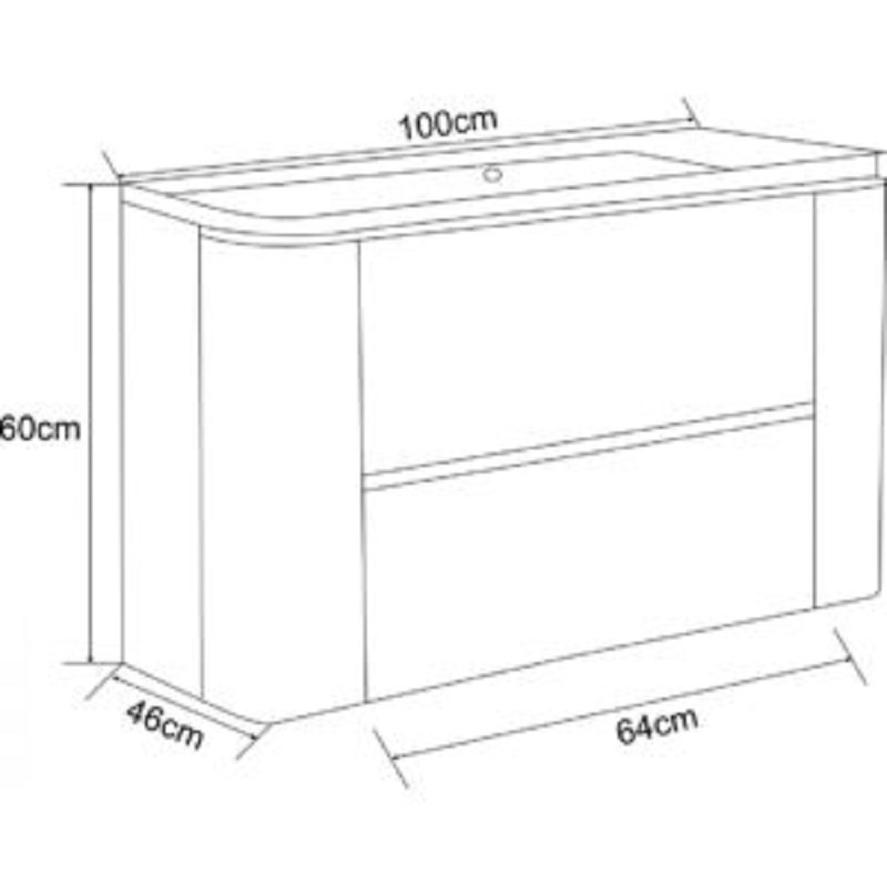 Долен конзолен PVC шкаф за баня 10046 - Image 6
