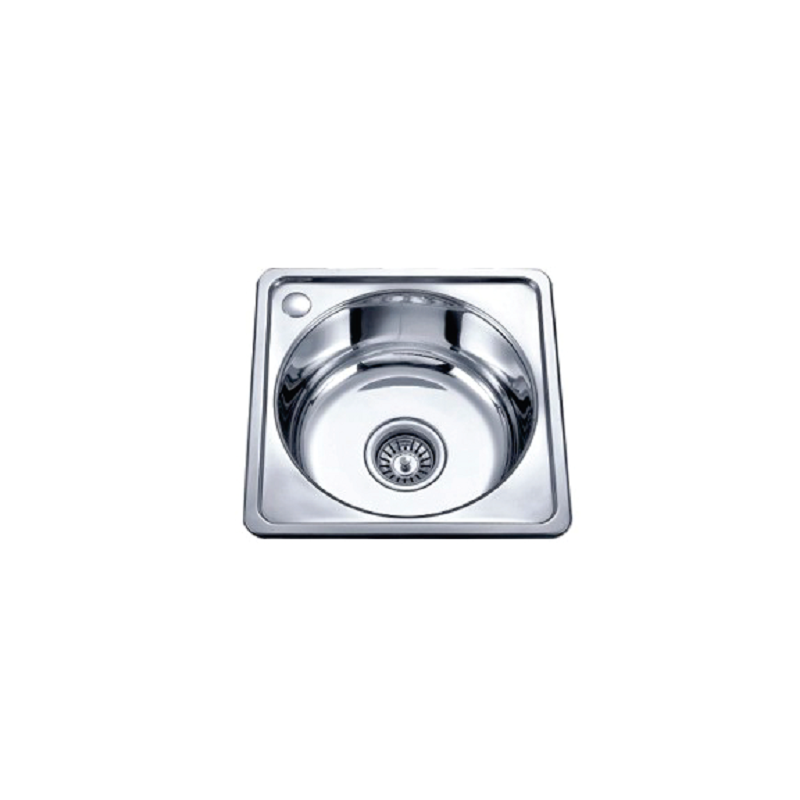 Кухненска мивка алпака Inter Ceramic ICK 4040P, 40x40 см, хром гланц, единична без отцедник
