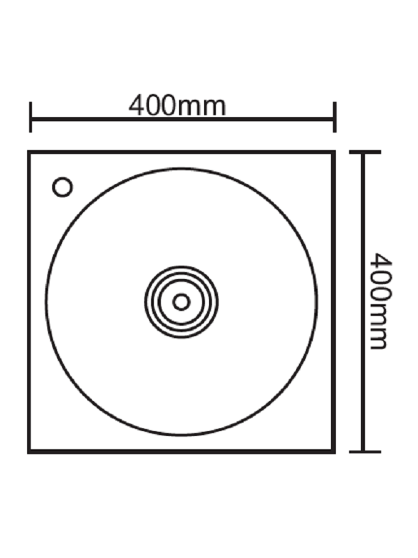 Кухненска мивка алпака Inter Ceramic ICK 4040P, 40x40 см, хром гланц, единична без отцедник