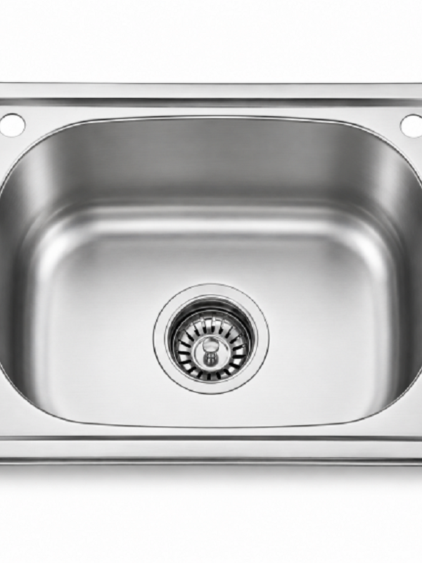 Кухненска мивка алпака Inter Ceramic ICK D5037P, 50x37 см, едно корито, хром гланц, отвори за смесител и дозатор