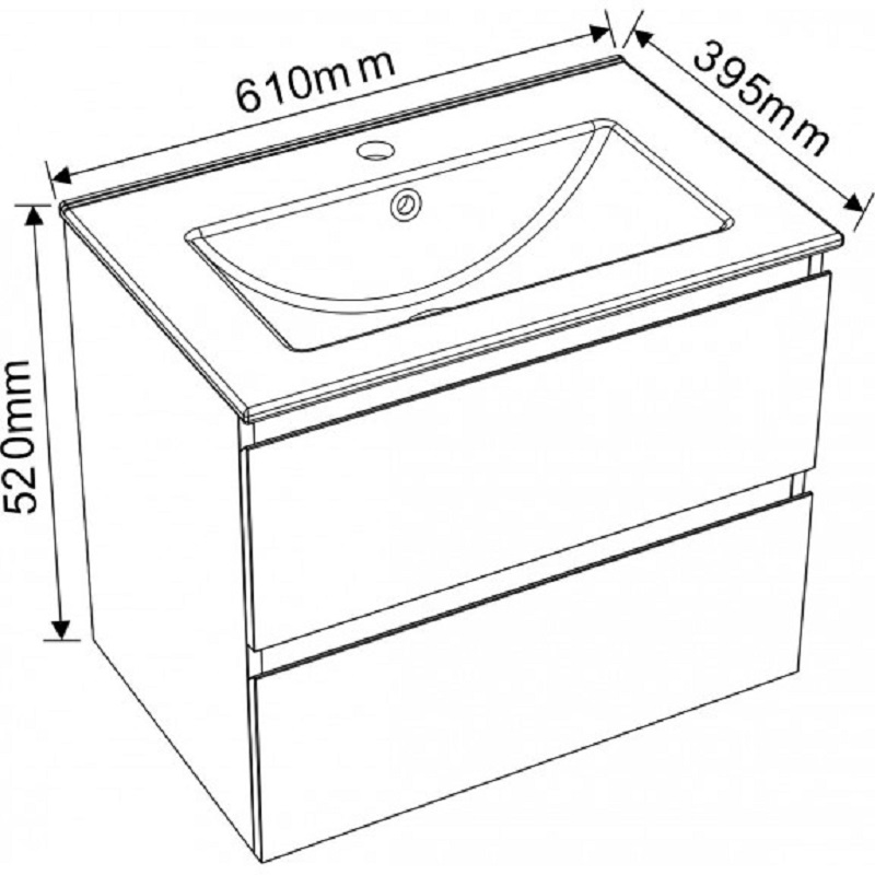 Долен конзолен PVC шкаф за баня 6038-50 - Image 4