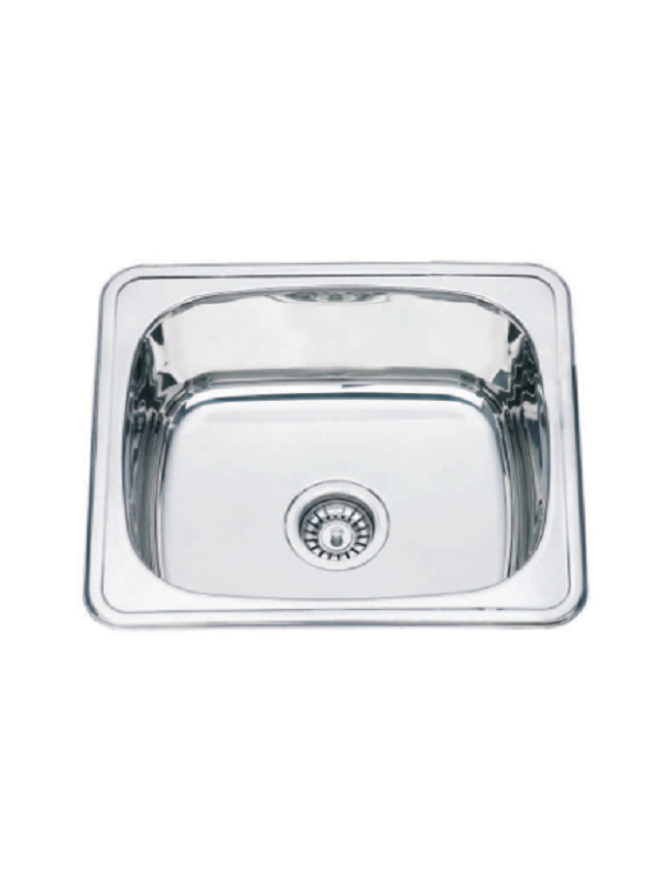 Кухненска мивка алпака Inter Ceramic ICK D4842/4640, 48x42 см, едно корито, хром гланц, без отцедник