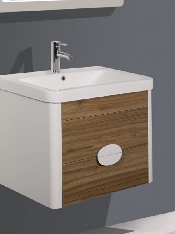 Долен конзолен PVC шкаф за баня 7046 WOODEN