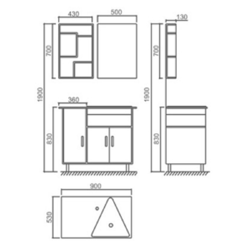 Комплект мебели за баня BBF 8013 - Image 2