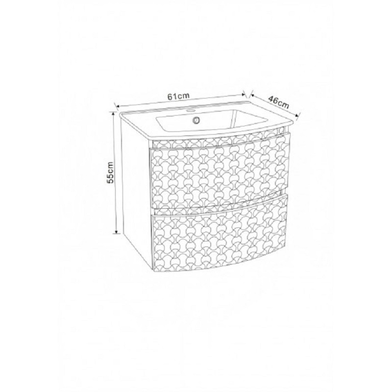 Долен конзолен PVC шкаф за баня 8055 60 - Image 4