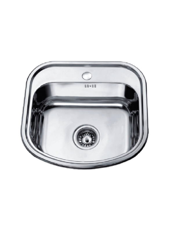 Кухненска мивка алпака Inter Ceramic ICK 4749 CHROME, 49x47 см, едно корито, хром гланц, без отцедник