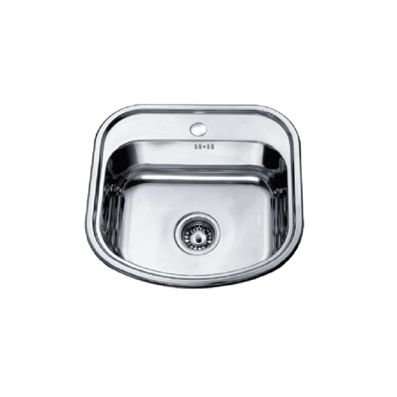 Кухненска мивка алпака Inter Ceramic ICK 4749 CHROME, 49x47 см, едно корито, хром гланц, без отцедник