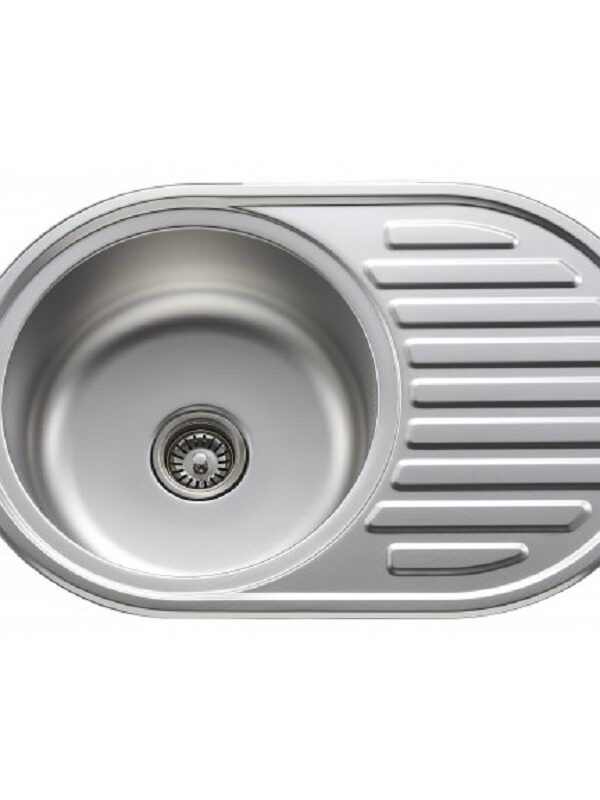 Кухненска мивка алпака Inter Ceramic ICK D7750PF, 77x50 см, едно корито, отцедник, покритие DECOR