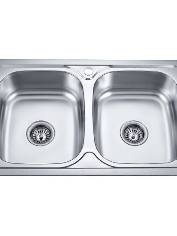 Кухненска мивка алпака Inter Ceramic ICK 8050 S, 80x50 см, две корита, покритие TAMPICO