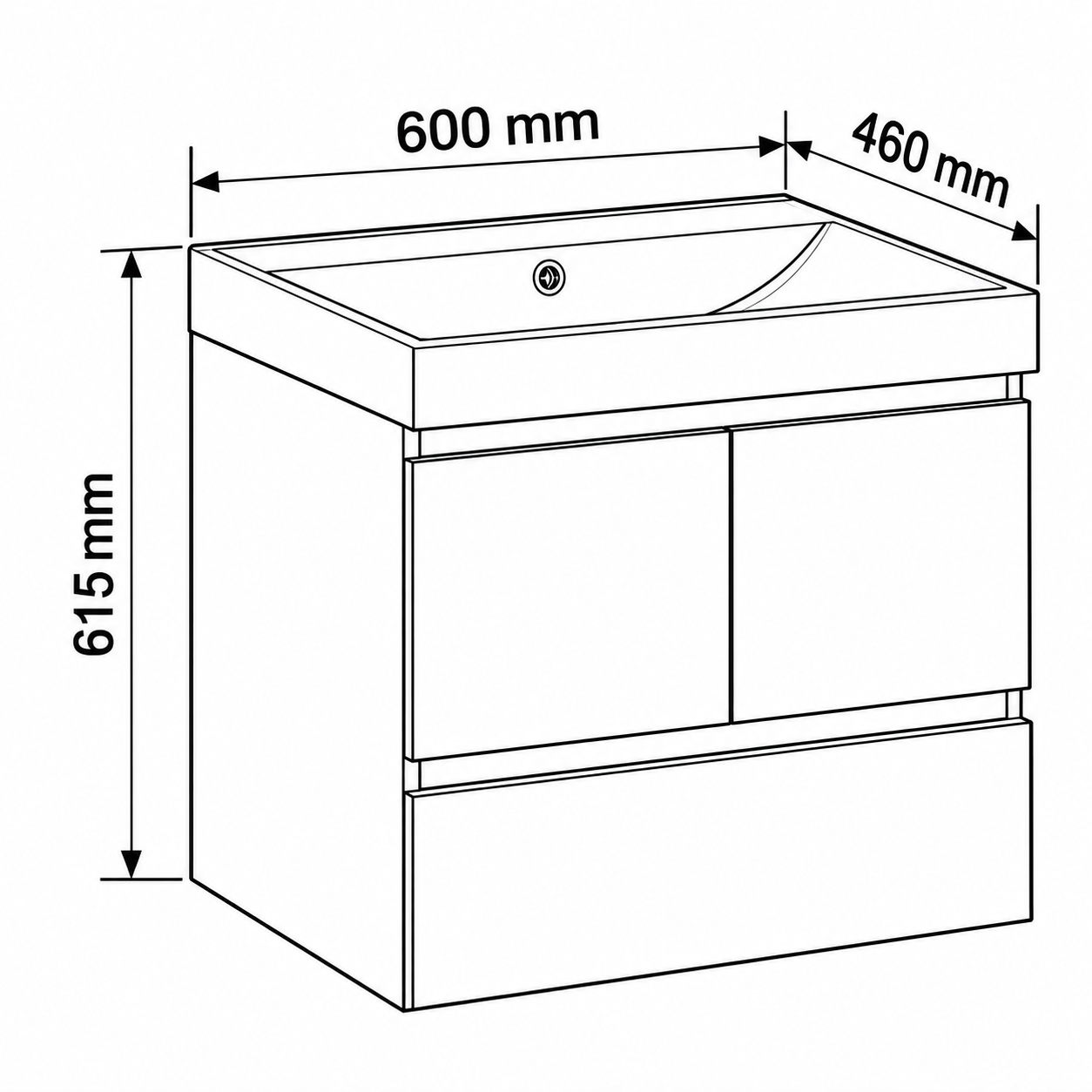PVC шкаф за баня BETTINO-60 9047-60 – модерен шкаф за съхранение